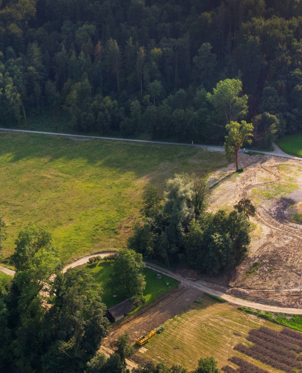 Das neue Naturschutzgebiet in Tössriederen aus der Vogelperspektive